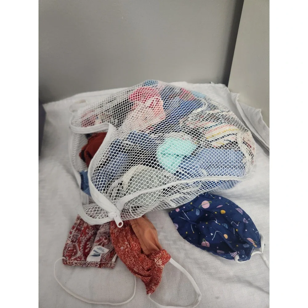 Bulk Lot Reusable Cloth Face Masks Assorted Patterns Old Navy Mesh Laundry Bag